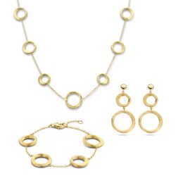 Gouden sieraden set open cirkels
