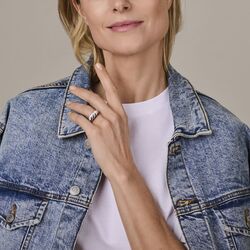 Zilveren ring gedraaid patroon 9 mm 