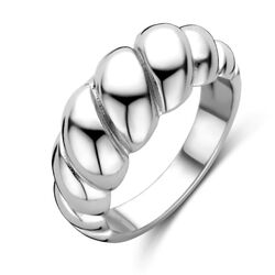 Zilveren ring gedraaid patroon 9 mm 