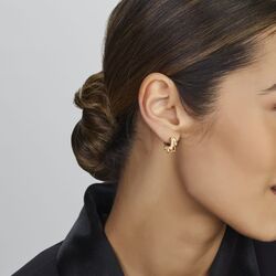 Vergulde oorringen 17 mm croissant model