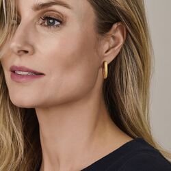 Vergulde oorringen gescratcht 6 mm diameter 32 mm