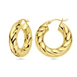 Verguld zilveren klapooringen bewerkt oppervlakte