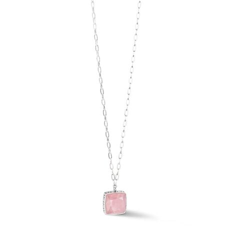 COEUR DE LION hanger 1201101917 OE Amulet Square Rose Quartz