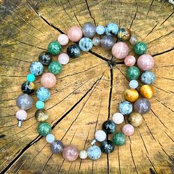 Heide Heinzendorff edelsteen ketting pastel 45 cm