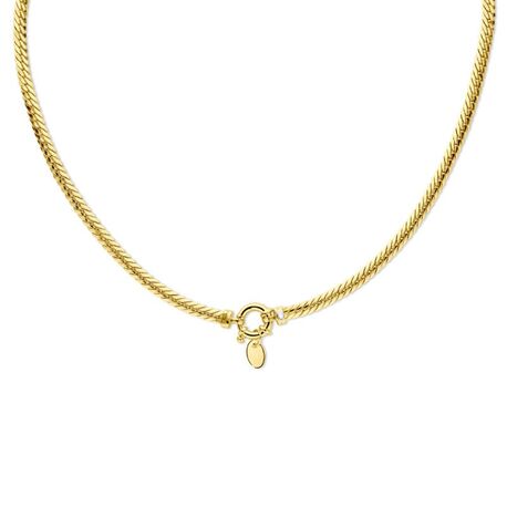 SilGold collier met visgraatschakels van 4,4 mm springslot 45 cm