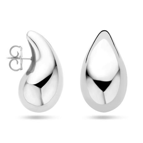 Grote zilveren oorknoppen druppel 33 cm lang en 16,5 mm breed