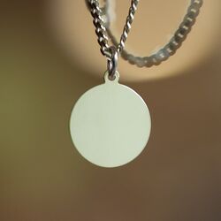 Rond gouden graveerplaatje sos hanger