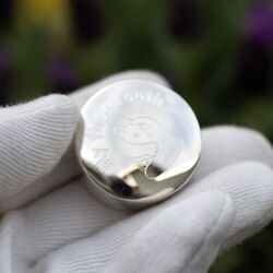 Rond zilveren tandendoosje olifant