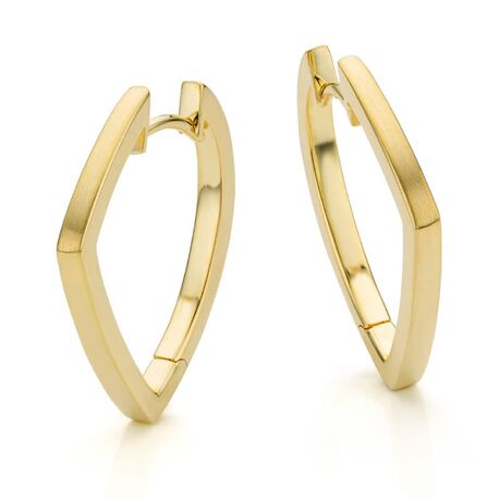 Verguld zilveren oorringen a-symetrische vorm