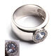 Zilveren ring met ronde lichtblauw zirconia ZIR665b Zinzi