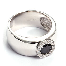 Zinzi ring rond zwart zirconia Zir665z