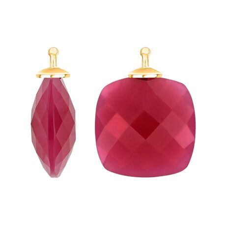 Heide Heinzendorff fuchsia aanhangers facet geslepen E50