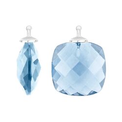 Heide Heinzendorff vierkante aanhangers jeans blauw E50