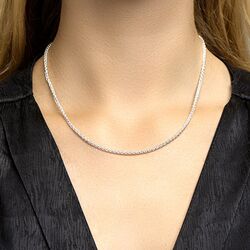 Zilveren ketting vossestaart 2,5 mm lengte 45 cm