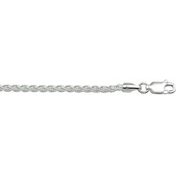 Zilveren ketting vossestaart 2,5 mm lengte 45 cm