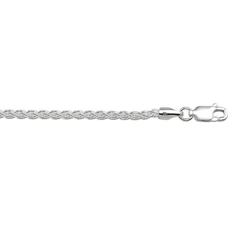 Zilveren ketting vossestaart 2,5 mm lengte 45 cm