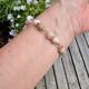 Lelune edelsteen armband LGBR540 maansteen bBotswana agaat en witte zoetwaterparels