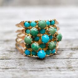 Vintage gouden Harem ring turkoois