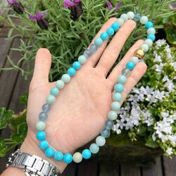 Heide Heinzendorff ketting licht blauw 10 mm