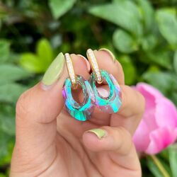 MY iMenso verguld zilver Creoli CZ met Paradise Shine