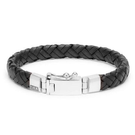 SILK zwart leren armband 761BLK Double Fox collectie