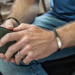 SILK zwart leren armband 761BLK Double Fox collectie