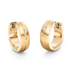 BOCCIA oorringen diamantjes 0539-19 verguld titanium