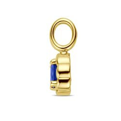 Gouden hanger blauw saffier