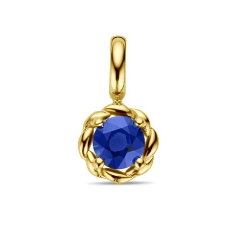 Gouden hanger blauw saffier