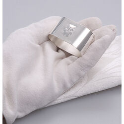 Verzilverde servetring servetband kind met beertje