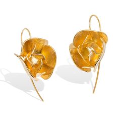 Bruno da Rocha verguld zilveren oorhangers bloem