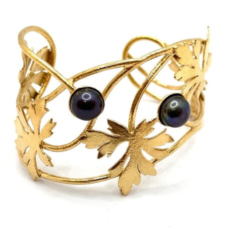 Verguld zilveren armband met bloem blaadjes van Bruno da Rocha