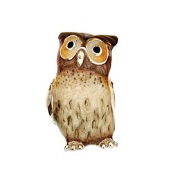 Saturno  zilveren uil emaille middel