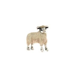 Saturno kleine miniatuur zilveren schaap wit emaille