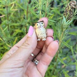 Saturno zilveren uil met emaille, zo mooi