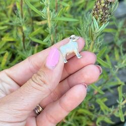 Saturno kleine miniatuur zilveren schaap wit emaille