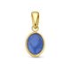 Gouden druppel hangertje ovaal blauw kwarts