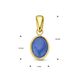 Gouden druppel hangertje ovaal blauw kwarts