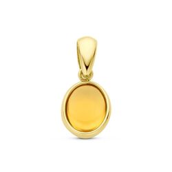 Geelgouden hanger ovaal citrien