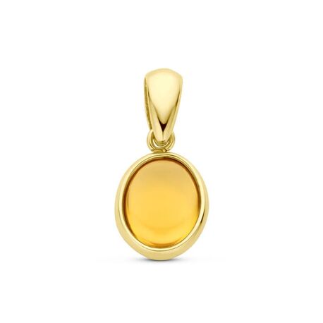 Geelgouden hanger ovaal citrien