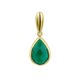 Geelgouden druppel hanger druppel groen agaat