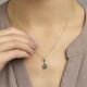 Geelgouden druppel hanger druppel groen agaat