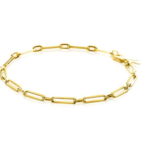 ZINZI Gold 14k geelgouden armband paperclip ZGA470