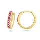 Gouden oorringen met fuchsia zirkoniaatjes