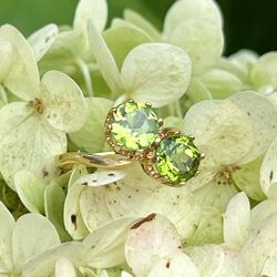 Vintage gouden ring met peridot