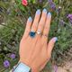 Vintage gouden ring london blue topaas