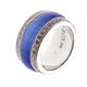 Zilveren ring blauw met wit zirconia Zir615b