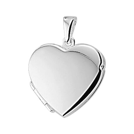 Zilveren medaillon hart 16 x 17 mm