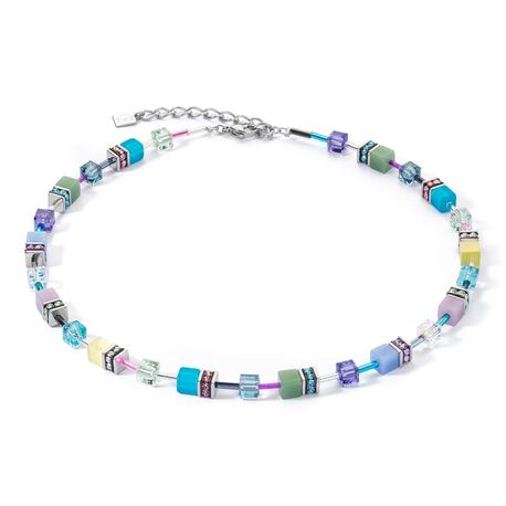 COEUR DE LION collier 2838-10-1580 GeoCUBE® Iconische ketting zilver-ijspastelkleuren