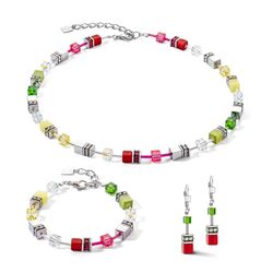 COEUR DE LION collier 4023-10-0305 GeoCUBE Iconic red-green